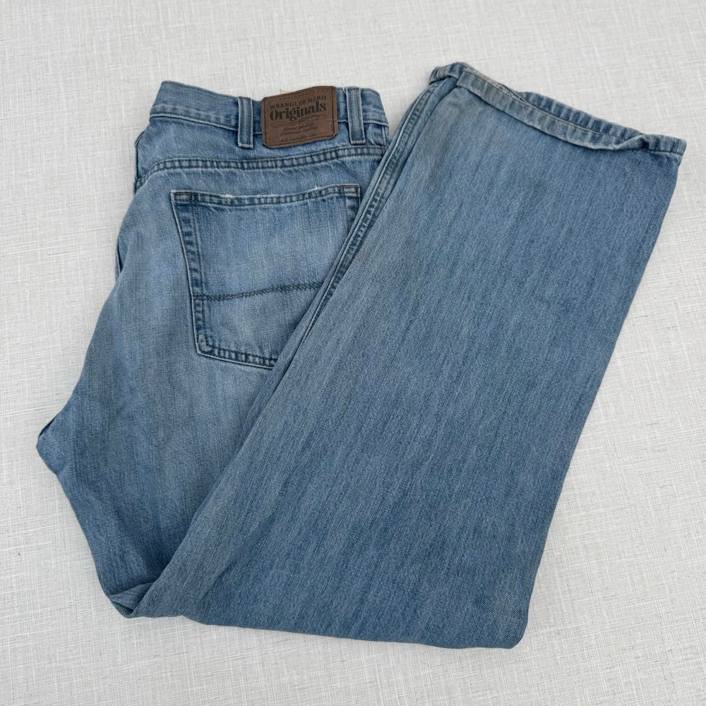 Wrangler Hero Originals Denim Jeans Light Wash Relaxed Fit Size 34x32